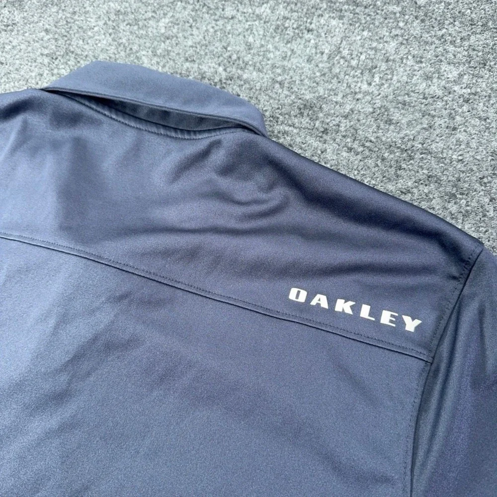 Oakley Mens Camo Golf Polo Shirt Blue Navy Nicklaus Golf Club Logo Large L